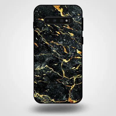 Produktbild von Smartphonica Telefon Fall für Samsung Galaxy S10 Plus mit Marmor Druck - TPU zurück Abdeckung Fall Marmor Design - Gold Schwarz