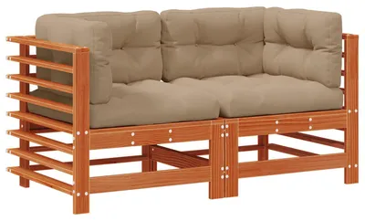 Produktbild von vidaXL Gartenecksofa Massives Kiefernholz Wachsbraun