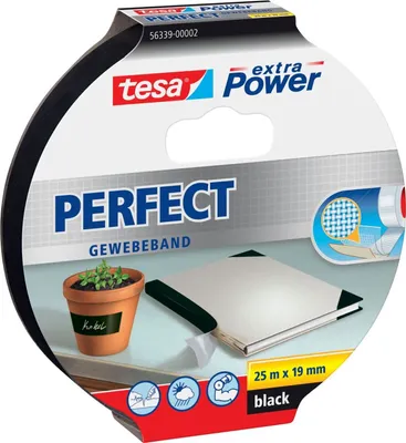 Image de tesa ruban tissé, 19 mm x 25 m, noir