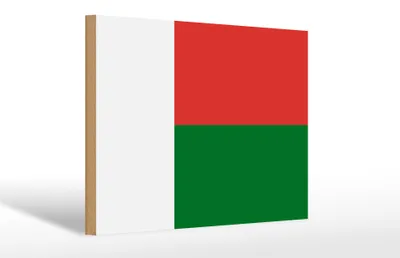 Produktbild von Holzschild Flagge Madagaskars 30x20cm Flag of Madagascar