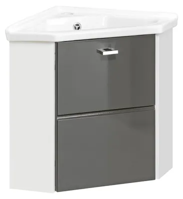 Produktbild von Eck Waschtisch Waschtisch mit Unterschrank 40 cm Ecke Becken Waschbecken Keramik