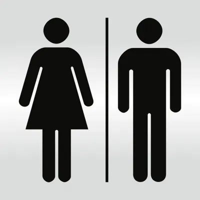 Produktbild von Dreifke® Schild - Piktogramm WC Damen/Herren, Alu silber eloxiert, 148x148 mm