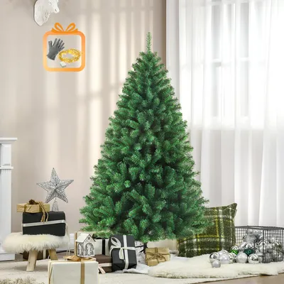 Immagine prodotto di Albero di Natale artificiale, altezza 180 cm, colore verde, con luci LED, 1050 punte, realizzato in PVC, con struttura in metallo