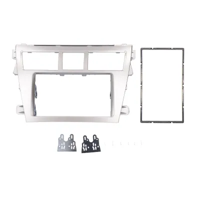 Imagen del producto de Kit de embellecedor para radio de doble DIN, sistema de audio para coche, panel de navegación, compatible con modelos Vios, Belta y Yaris (versión sedán)