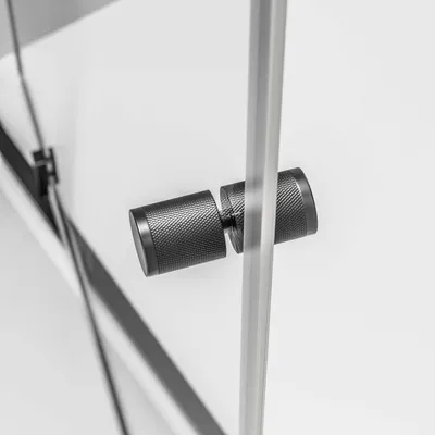 Produktbild von Nischendusche mit Drehtür NT604 FLEX - 6 mm Nano Klarglas - Profilfarbe wählbar, Breite:1000 mm, Profilfarbe:Schwarz matt
