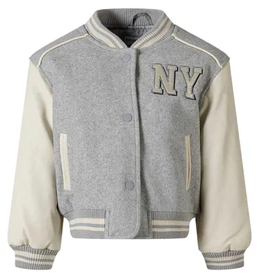 Productafbeelding van Minoti - "New York" collegejas (Amerikaanse college-stijl) voor meisjes, met applicaties, model GT53818 (maat 152-158) (lichtgrijs)
