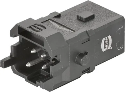 Immagine prodotto di HARTING Han 1A Connettore compatto Inserto maschio (M) Collegamento a vite, 3 poli+PE 400V/230V, 10A - 1 pezzo