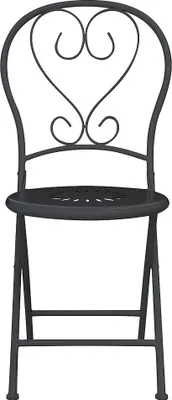 Produktbild von Set mit 2 klappbaren Gartenstühlen aus Metall im Schmiedeeisenstil – Anthrazit – GUERMANTES von MYLIA
