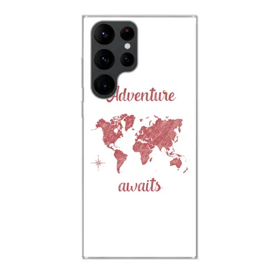 Produktbild von MuchoWow® Handyhülle Schutzhülle Hülle für Samsung Galaxy S22 Ultra Karte - Sprichwörter - Rosa Silikon Softcase Handy Hülle - Abbildung