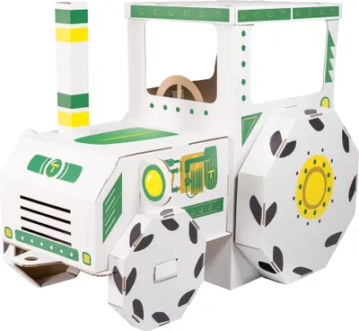Immagine prodotto di Small Foot 10016 Casetta da gioco "Trattore in cartone artigianale, bianco (1 pezzo)