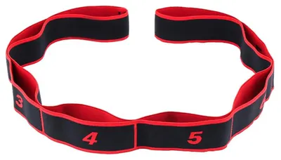 Produktbild von Yoga-Dehnband mit 8 Schlaufen, elastisches Fitnessband für Training und Gymnastik, rot