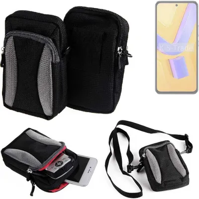 Produktbild von K-S-Trade Holster Schutz Hülle kompatibel mit Vivo Y100 5G Handy Hülle Gürteltasche Umhängetasche mit Zusatzfach schwarz