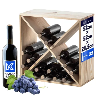 Immagine prodotto di Portabottiglie in legno KADAX, 52 x 25,5 x 52 cm, naturale, 1 pezzo
