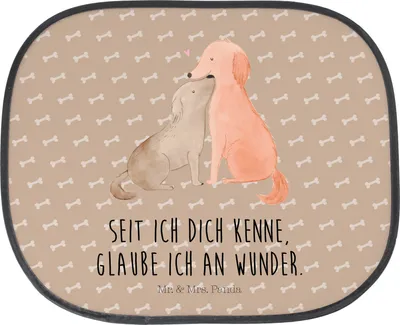 Produktbild von Mr. & Mrs. Panda Hitzeschutz Auto Hunde Liebe - Hundeglück - Geschenk, Scheibenschutz, Herz, Wunder, Hund, Optimitisch, Sprüche, sonnenschutz saugnapf, Kuscheln