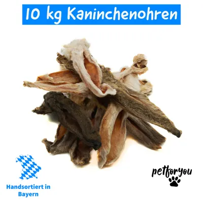 Produktbild von Kaninchenohren mit Fell 10kg | Hasenohren | Hundesnack | Leckerli | BARF Kauartikel