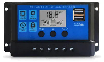 Produktbild von 20-A-Solarladeregler, verbesserter USB-Anschluss für Solarpanel, intelligenter Solarpanel-Batterieregler, multifunktionaler, einstellbarer LCD-Display