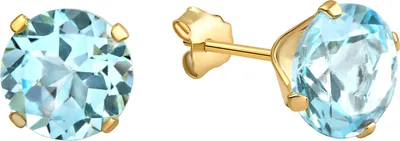 Produktbild von Fascination by Ellen K. Ohrstecker 585/- Gold 0,7cm gelb Blautopas beh. blau 216320096-1