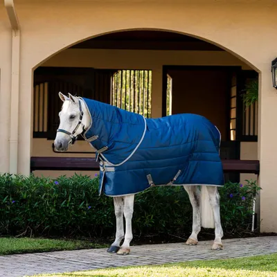 Produktbild von Horseware Stalldecke in Größe 130 - Amigo Ripstop Insulator Plus Stable 350g - Navy/Titanium Grey