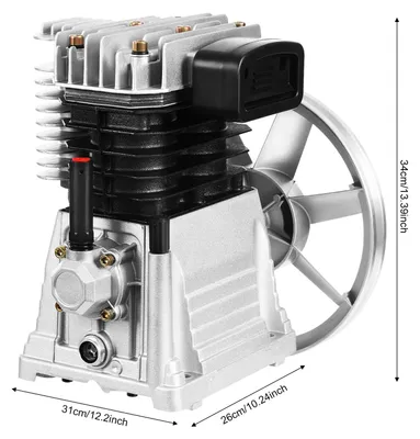 Produktbild von Luftkompressor Pumpenkopf - 3HP Kompressoreinheit - 250 l/min 0,8 MPa - Einstufiger Doppelzylinder Kolben - Für Auto und Druckluftwerkzeuge - Transparent