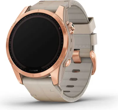 Immagine prodotto di Garmin Fenix 7s Sapphire Solar Edition 42mm Rose Gold Titanium Case Limestone Leather Band