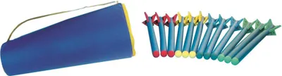 Produktbild von Spordas Schaumstoff Speerwurf Set - 12 Stück mit Tragetasche