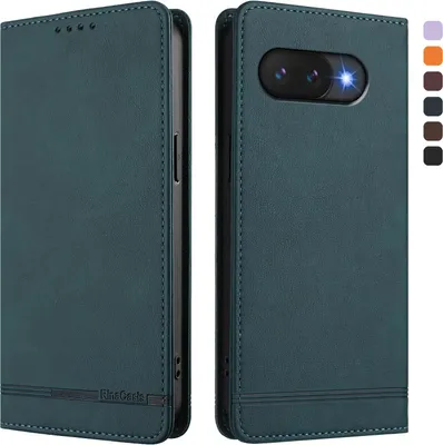 Obrázek produktu pro Pouzdro pro Google Pixel 9A, retroPolyuretankožené flip pouzdro s stojánkem a přihrádkami na karty Zelený