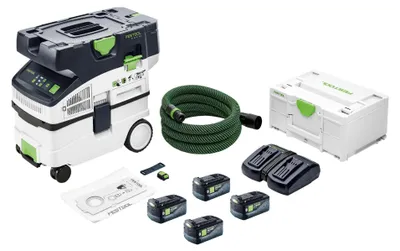 Produktbild von Festool CTMC MIDI I-Basic Akku Absaugmobil 36 V ( 2x 18 V ) Staubkl. M + 4x Akku 5,0 Ah + Doppelladegerät + Systainer