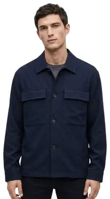 Immagine prodotto di Camicia da uomo Zara, modello overshirt, colore blu scuro, taglia M
