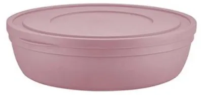 Produktbild von Flache Aufbewahrungsdose mit Deckel 0,5L - platzsparend & vielseitig einsetzbar Rosa