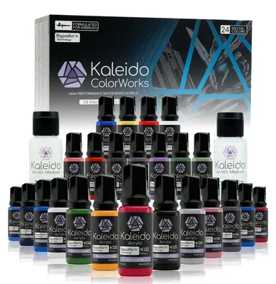 Airbrush Acrylfarbe Set 24 Farben, Hochglanz, vorgemischt
