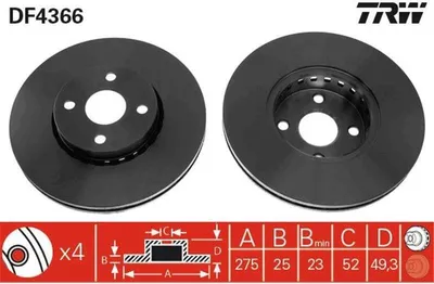 Produktbild von TRW Bremsscheiben (2 Stück) Vorderachse DF4366