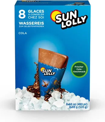 Produktbild von Sun Lolly Wassereis zum Selbsteinfrieren mit Colageschmack 8er