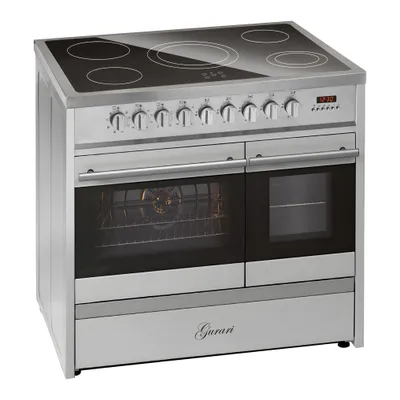 Produktbild von GURARI Elektro Standherd GCH E 912 DF X Glaskeramik Herd 90 cm Edelstahl Range Cooker Elektro Doppelbackofen