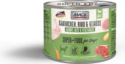 Produktbild von MAC's DOG - Dose 6x200g | Kaninchen, Rind & Gemüse