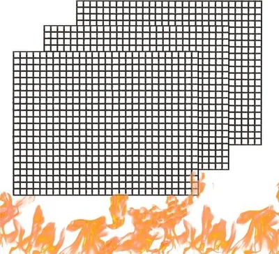 Produktbild von Famanu Grillmatte Set, 3 wiederverwendbare Antihaft-Grillmatten - 40x33cm