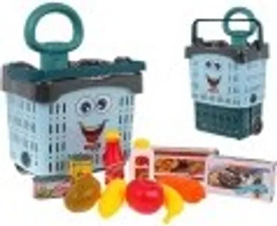 Image de Chariot de supermarché + accessoires Bleu