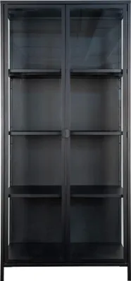 Produktbild von Standvitrine >Brisbane< in Schwarz, Metall - 80x175x35cm (BxHxT)
