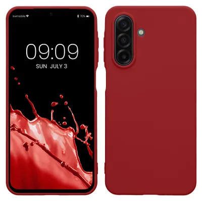 Produktbild von kwmobile Hülle für Samsung Galaxy A17 4G / 5G TPU Case - Handyhülle unterstützt kabelloses Laden, flexible Schutzhülle, gummiertes Cover in Rhabarber