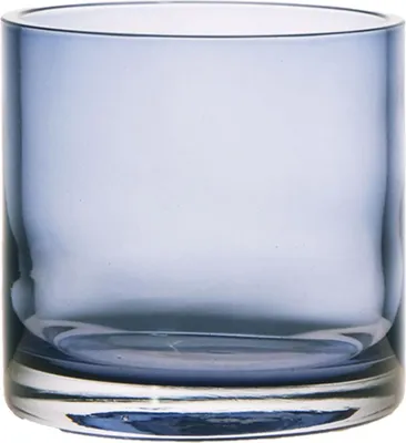 Produktbild von INNA-Glas Kerzenglas Sansa Earth, blau-klar, 11 cm, Ø 11,5 cm - Windlichtglas