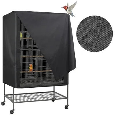 Produktbild von Vogelkäfig Abdeckung, Wasserdicht Extra Groß, passend für Papageien Sittiche Wellensittiche Aras, Quadratisch 84x59x104cm