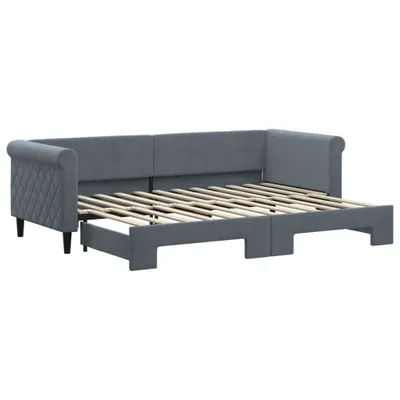 Obrázok produktu pre vidaXL Rozkladacia denná posteľ tmavosivá 80x200 cm zamat