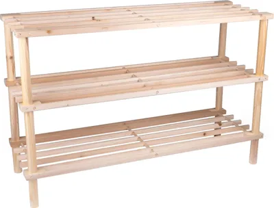 Produktbild von Schuhregal aus Holz Holzregal Regal Schuhe Standregal Schuhständer drei Ebenen