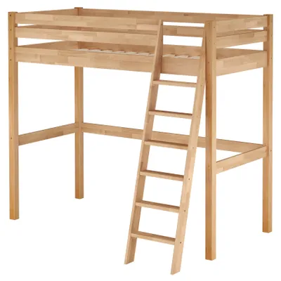 Produktbild von Platzsparendes Hochbett Stockbett 90x200 Buche lackiert mit wählbarem Zubehör V-60.08-09Rollrost inkl.
