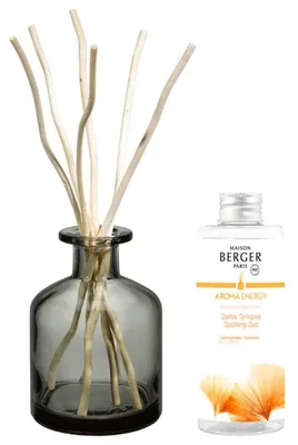 Image de Coffret cadeau Diffuseur d'arôme et d'énergie gris + recharge Sparkling Zest 200 ml