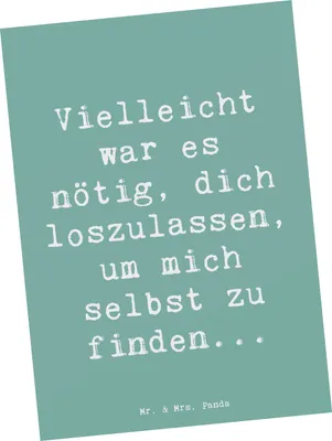 Produktbild von Mr. & Mrs. Panda Postkarte Spruch Liebeskummer Selbstfindung - Meeresbrise - Geschenk, Postkarten, tröstende Botschaft, Motivation, Fotokarte, bildkarte, Stimmung, Zitat