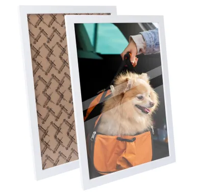 Produktbild von 2x Bilderrahmen 14.8x21cm, Holz MDF Rahmen A5, Portraitrahmen Posterrahmen Wechselrahmen Moderner Fotorahmen für Foto oder Bilder, Poster Bilder, Weiß