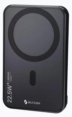 Productafbeelding van Siltcon® Draadloze Powerbank 10000 mAh - Geschikt voor MagSafe 15W - Powerbanks - Noodpakket - Magnetisch Opladen - USB-C 22.W - USB-A 18W - LED Display - Universeel Telefoons, Tablets & Meer - Ultra Dun