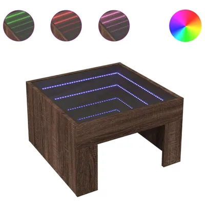 Obrázek produktu pro Konferenční stolek s Infinity LED hnědý dub 50 x 50 x 30 cm