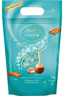 Zdjęcie produktu dla Lindt Lindor, cynamonowe rożki, mleczna czekolada z nadzieniem cynamonowym, 1000g