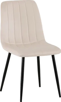 Produktbild von CLP Esszimmerstuhl gepolstert Dijon, mit Ziernähten & Bodenschonern creme Material Samt